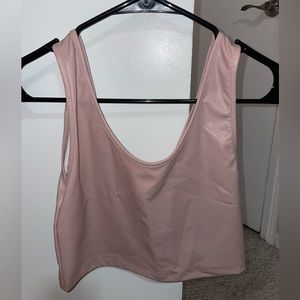 Pink Feaux Leather Crop Top